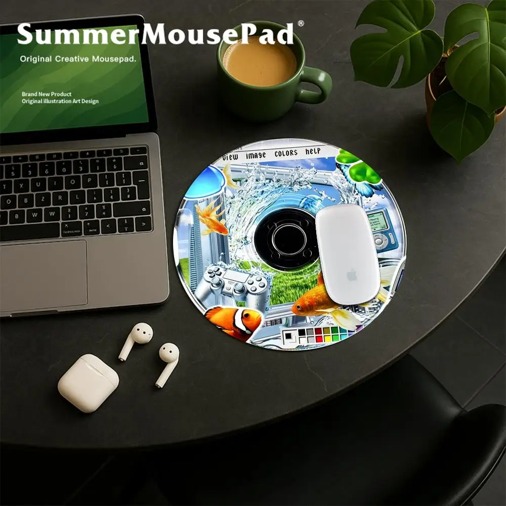 Frutiger Aero Aqua Nostalgia Wooden Theme Small XS Mouse Pad Desktop Heat Mat Home Decor Coffee Coasters For Office Restaurant