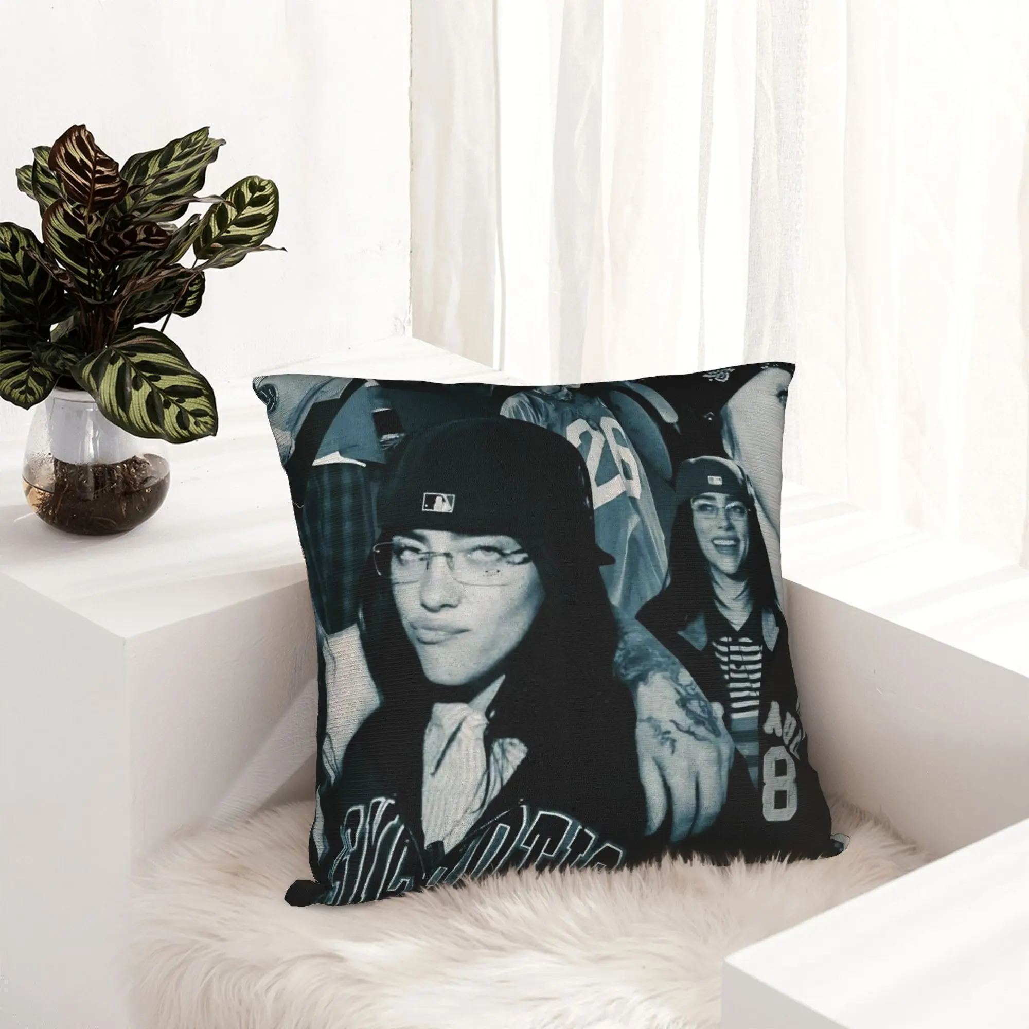 Popular Singer B-Billies Pillowcase Double-sided Printing Polyester Cushion Cover Gift Throw Pillow Case Cover Home Zipper 45X45