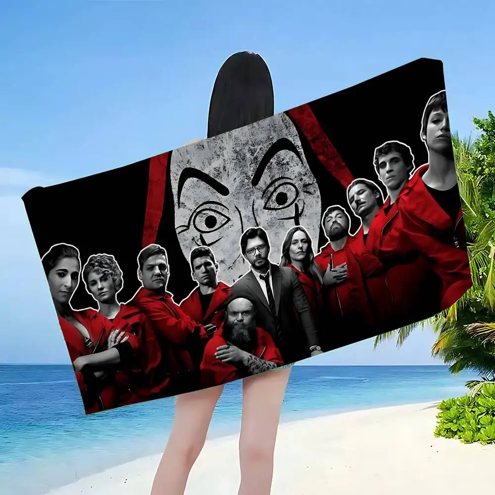 La Casa De Papel Money Heist Microfiber Blanket Quick Drying Beach Towels Oversized Printing Super Absorbent Pool Towel Blanket