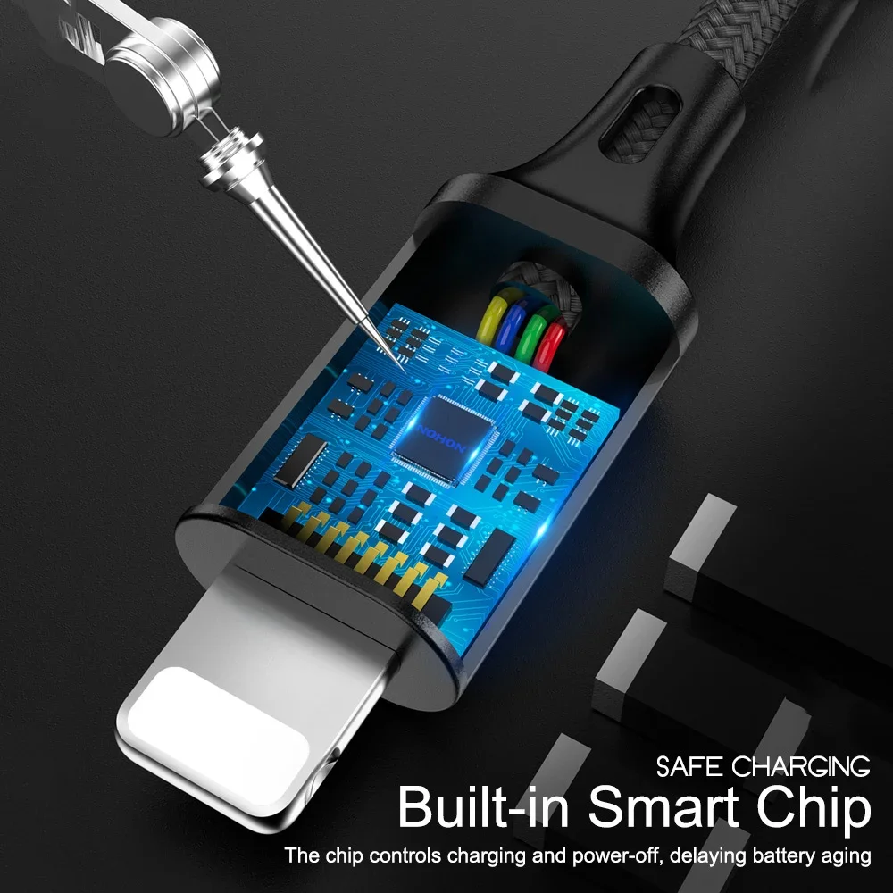 كابل USB آيفون 5 6 7 8 Plus X XS XR 11 12 13 14 Pro Max SE 1m 2m 3m طويل 25 سنتيمتر 50 سنتيمتر قصيرة iOS شاحن البيانات الحبل شحن سريع