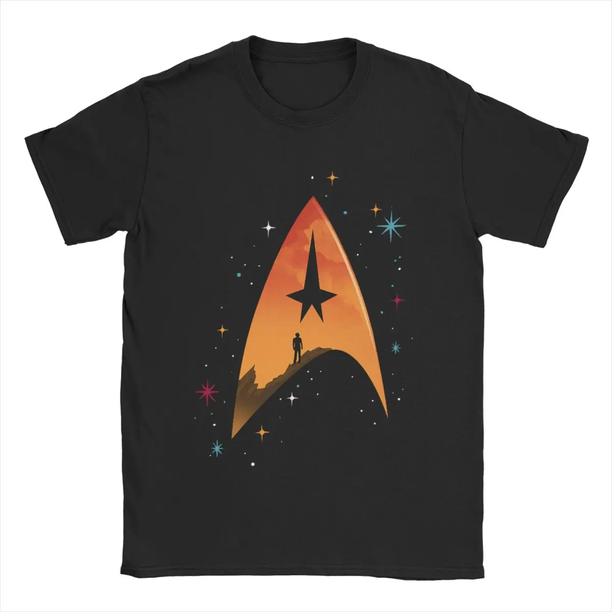 Stars Treks T Shirts Men's Pure Cotton Funny T-Shirt Crewneck Tee Shirt Short Sleeve Clothes Birthday Gift