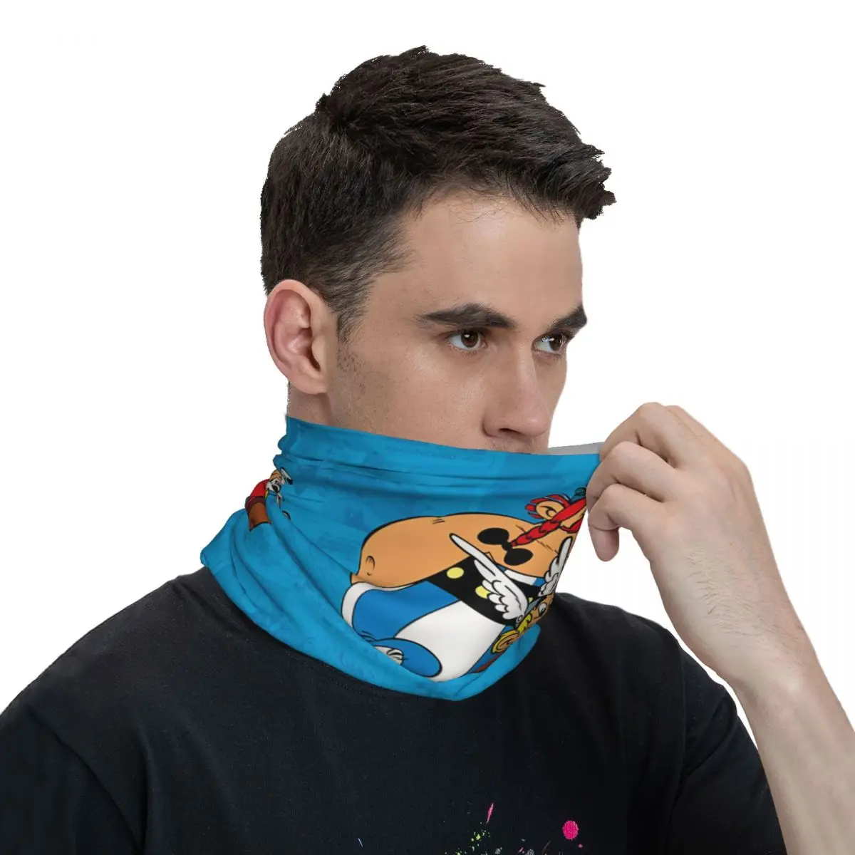 Divertente Bandana Neck Cover sciarpa avvolgente stampata multiuso ciclismo equitazione per uomo Unisex sottile