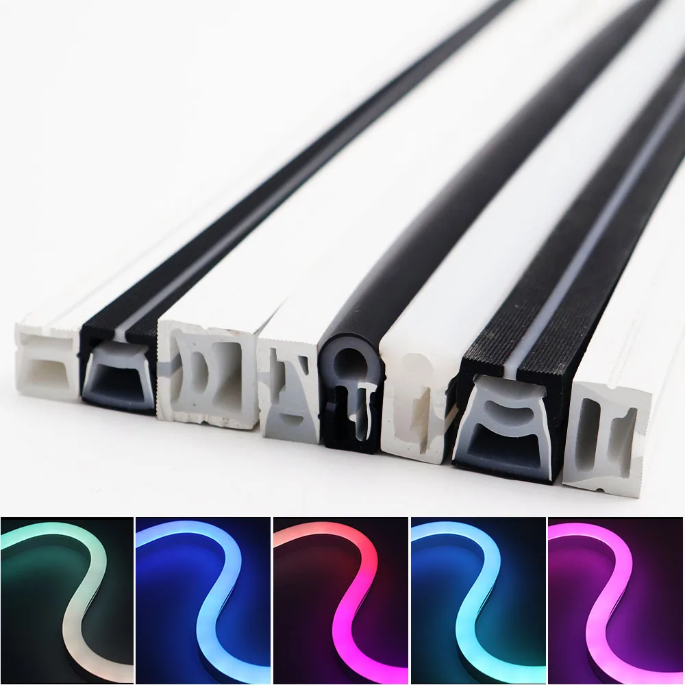 

WS2812B WS2811 Светодиодная лента Неоновая веревка Трубка из силикагеля для WS2815 SK6812 5050 RGB Свет для наружного украшения IP67 Водонепроницаемый 1-5 м