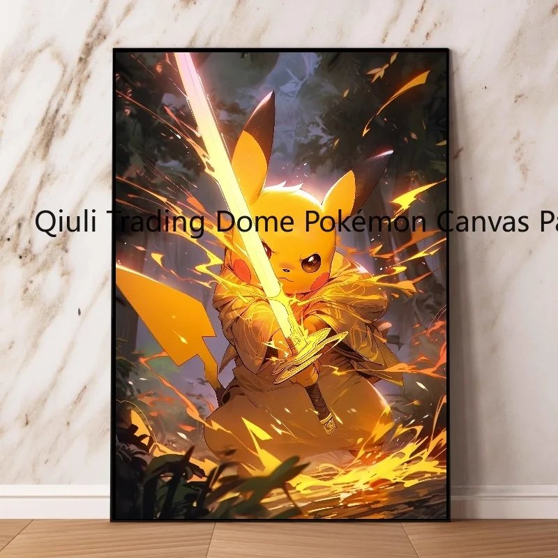 Klassische Anime Leinwand drucke Pokemon Action figuren Pikachu Dekoration Gemälde Bild Wohnzimmer Poster Wohnkultur bestes Geschenk