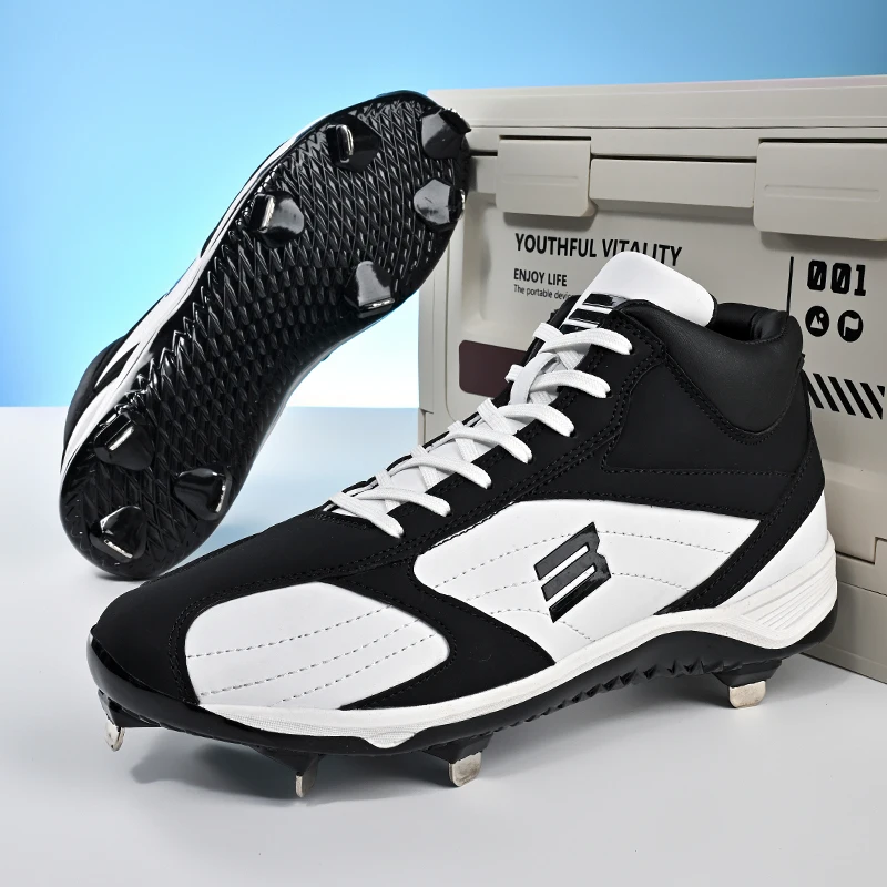 

Осенне-зимние мужские бейсбольные кроссовки, большой размер 46, спортивная обувь, мужские кожаные туфли хорошего качества, мужские противоскользящие бейсбольные кроссовки