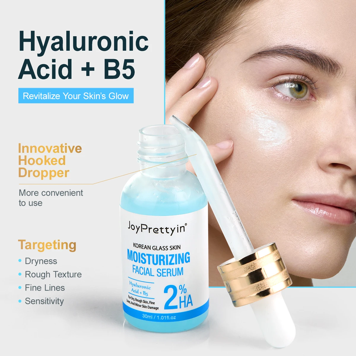 

Hyaluronic Acid Serum Moisturizing Anti Dry Nourishing Face Skin Firming Shrinks Pores Facial Skin Care Essence Cosmetics