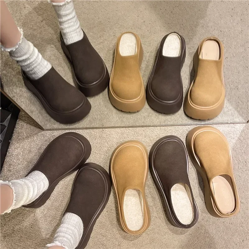 Women's Velvet Shoe Brand Hot Selling Women's Cork Shoes New Outdoor Casual Comfortable Thick Soled Fashionable Women's Shoes