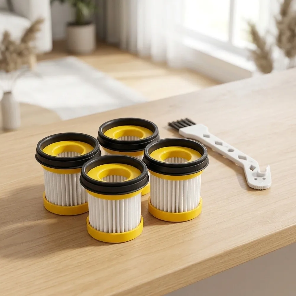 6Pcs Washable HEPA=Filter Replacement For HOTO AutoCare 4-in-1 Air=Duster & Mini= Vacuum Cleaner With Cleaning Brush
