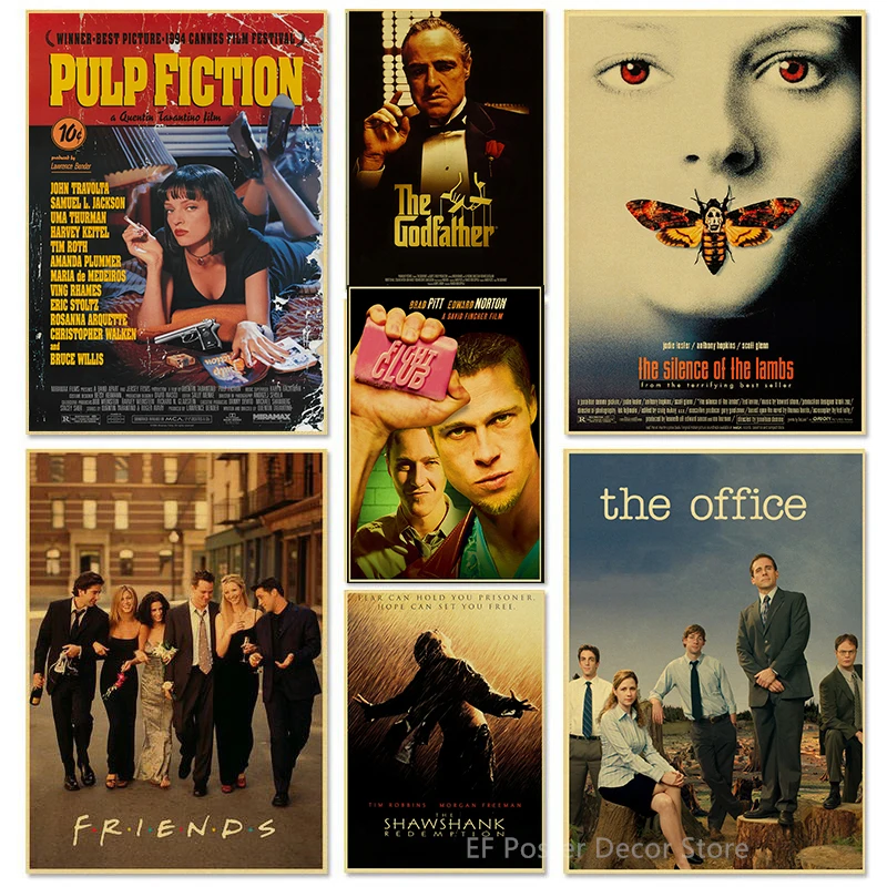 Póster de película clásica, impresiones estéticas de película, pintura Retro de la oficina, amigos, TV, Vintage, para el hogar, habitación, Bar, imagen artística de decoración de pared