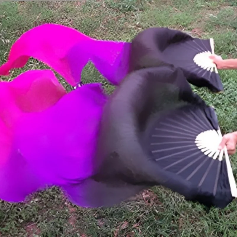 1 زوج النساء رايون الحرير الرقص الشرقي مروحة 180 سنتيمتر الحجاب الرقص الشرقي المشجعين مروحة قابلة للطي تطول المشجعين الرقص مروحة طويلة من الخيزران