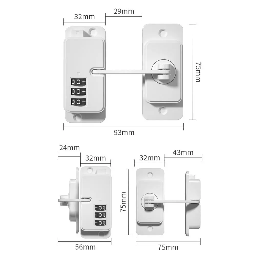 قفل أمان للأطفال بكلمة مرور، قفل رقمي مشفر بكلمة مرور، قفل فريزر للثلاجة، قفل خزانة منزلق متعدد الوظائف