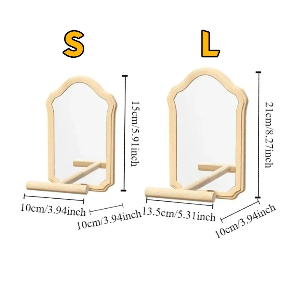 Wear-Resisting Bird Mirror Perch Detachable Bite-Resistance Parrot Mirror Durable Interactive Bird Bird Cage Accessories