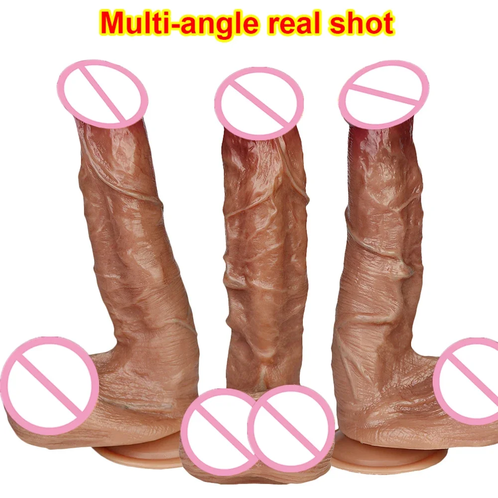 Super Realistic Liquid Silicone Dildo Perfect Gag Big Penis Huge Dick Gay Anal Sex Toys For Woman Strapon Female Masturbator