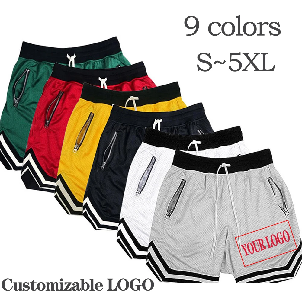 Quick Dry Mesh Gym Shorts for Summer Fitness Joggers Basketball Men's Sports Casual Shorts Customizable Logo Short Pants Unisex