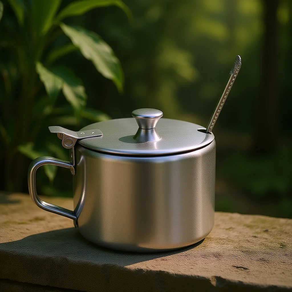 

Stainless Steel Sugar Bowl Lid Spoon Multifunctional Seasoning Pot Kitchen Salt Pepper Condiment Jar Home Restaurant Use