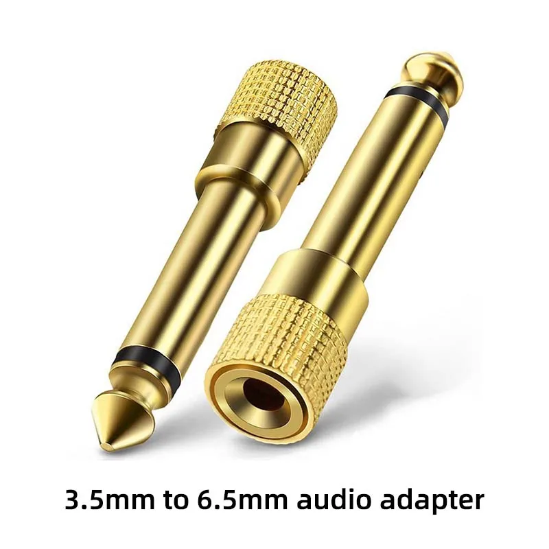 

2PCS 3.5mm to 6.5 audio two-core mono male 6.5mm to 3.5 female electric piano microphone headphone adapter