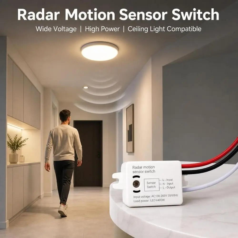 2pcs AC 220V Sound Activated Switch 40W Rating Auto ON OFF Light Control Switch 4-Wire Connection Wall Light Switch