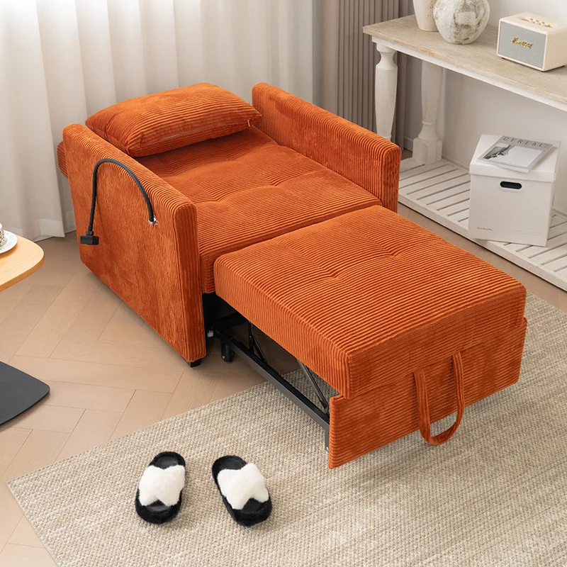 Cross-border folding sofa bed dual-purpose small apartment multi-functional single double retractable pedal sofa recliner