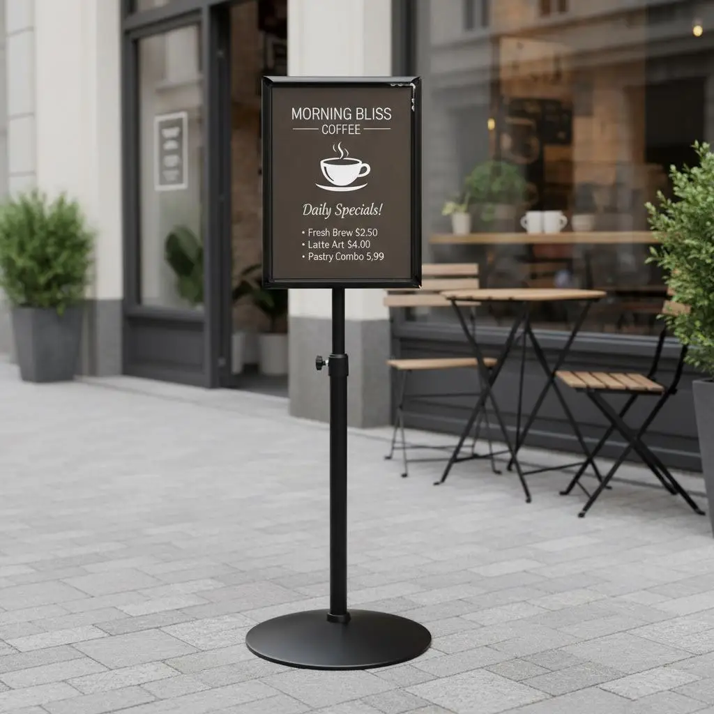 

Напольная подставка для плакатов 11 x 17 дюймов для розничных магазинов, ресторанов, выставок, с регулируемым углом обзора, усиленная конструкция