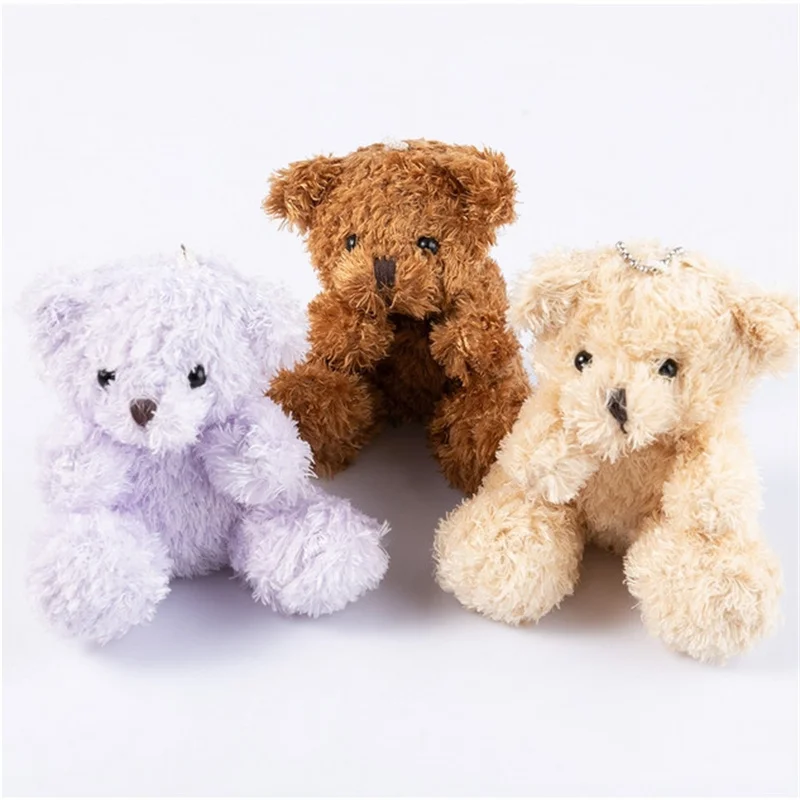 Size 10Cm Sitting Bear Plush Toy Pendant Rag Doll  Clothing Accessories Bag Pendant For Female 4 Colors Optional