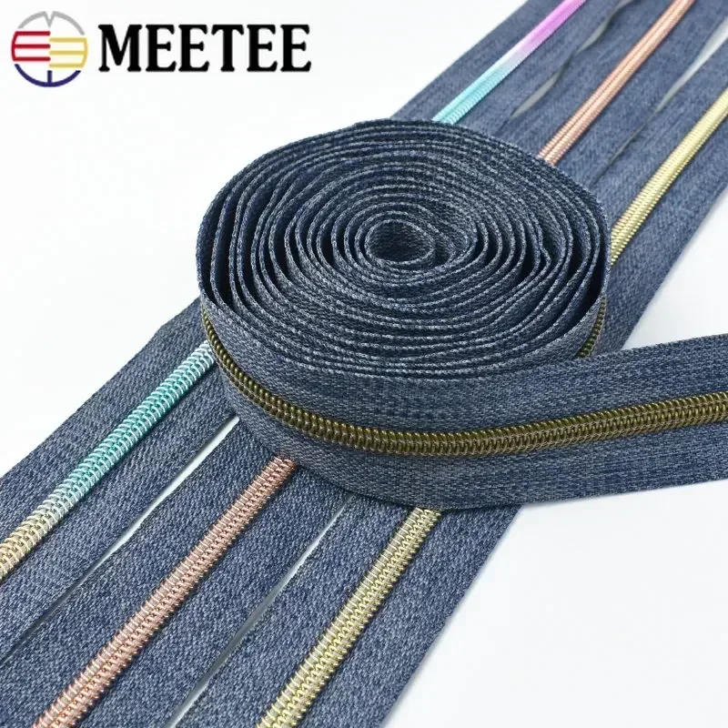 5# Plastic Zippers Tape By The Meter Garment Coil Zips Nylon Zipper for Sewing Clothes Zip Reapirt Kit DIY Backpack Accessories