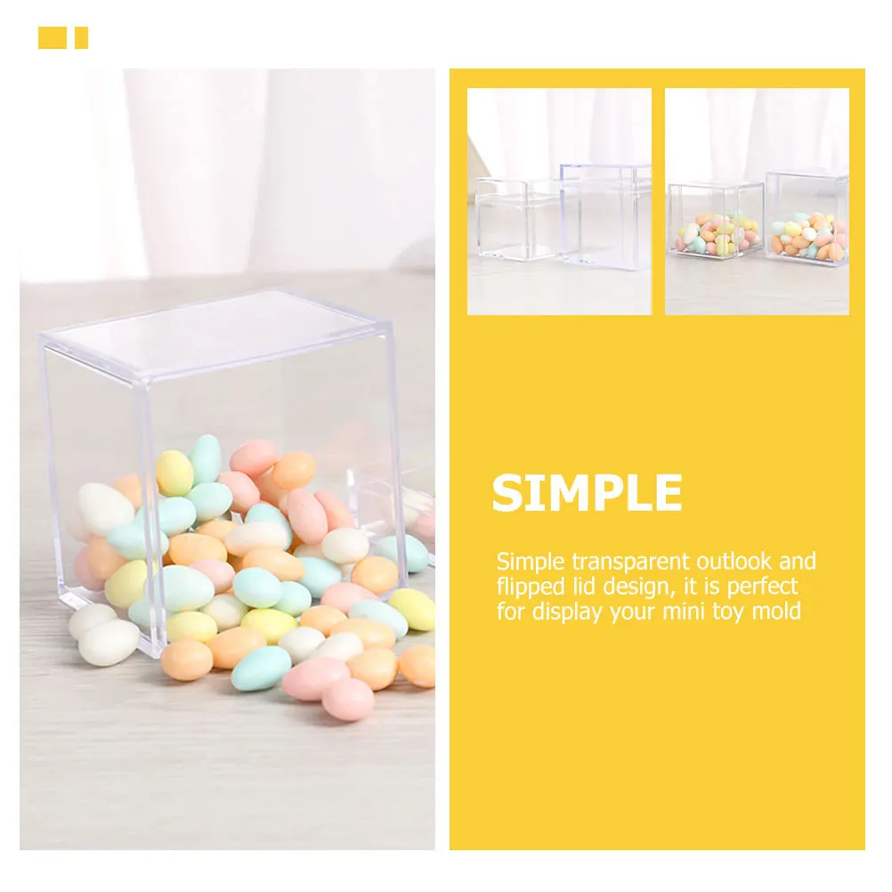 

2pcs Clear Candy Box Flip Top Storage Container For Jewelry Coins Display Transparent Organizer Party Favor Gift Holder