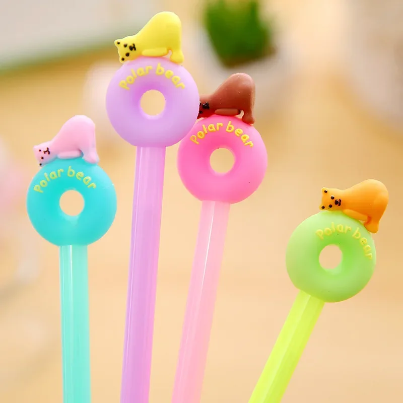 24Pcs novel lazy bear creative cartoon gender-neutral pen, student stationery office supplies