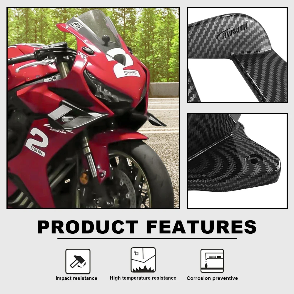 Aerodynamic Fixed Wing Spoiler Motorcycle Part Suitable For Honda CBR650R CBR650RR 2019-2023 Models