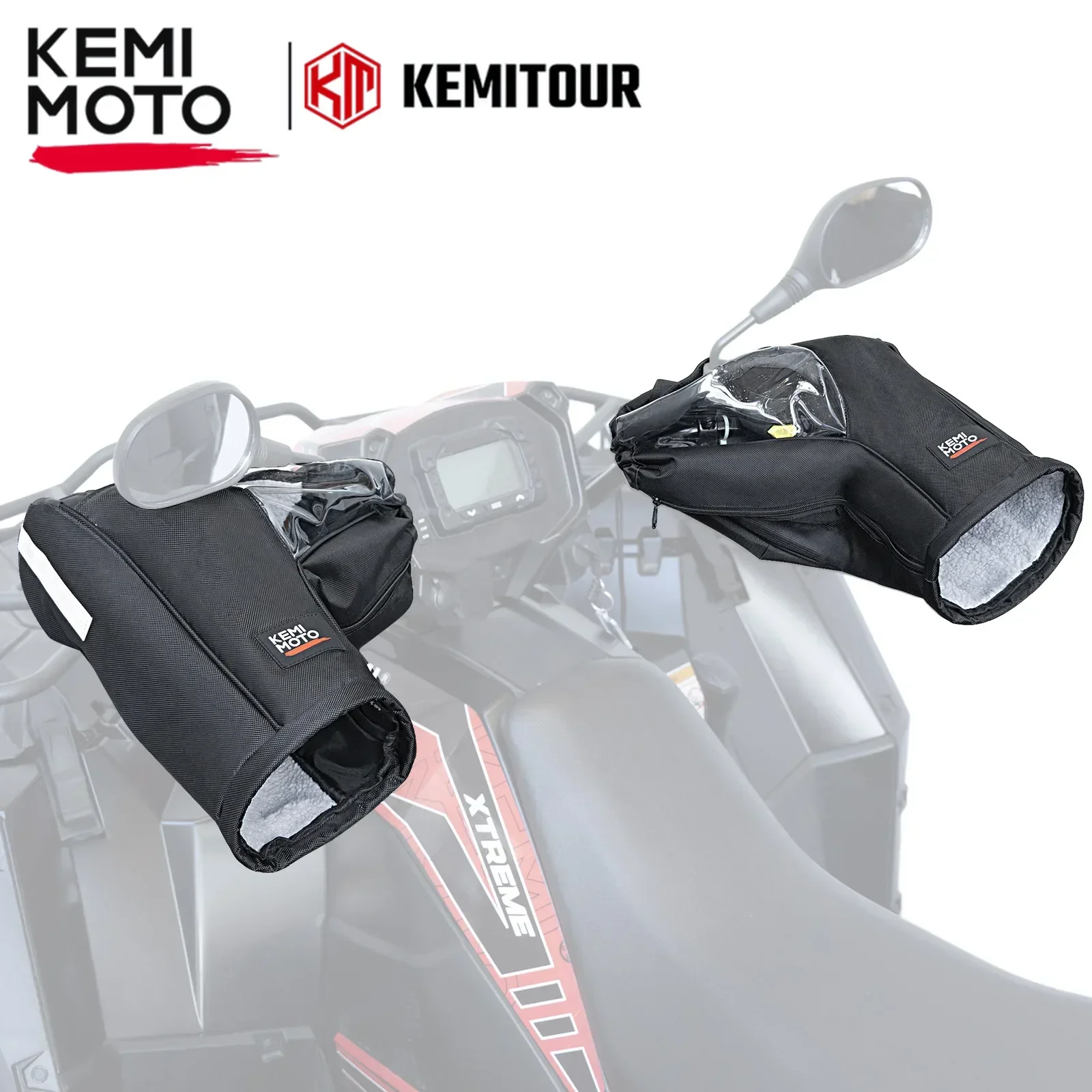 

Upgraded ATV Gloves TPU Windproof Guard Motorcycle Handlebar Gloves Snowmobile Handlebar Gauntlets Compatible with Sportsman