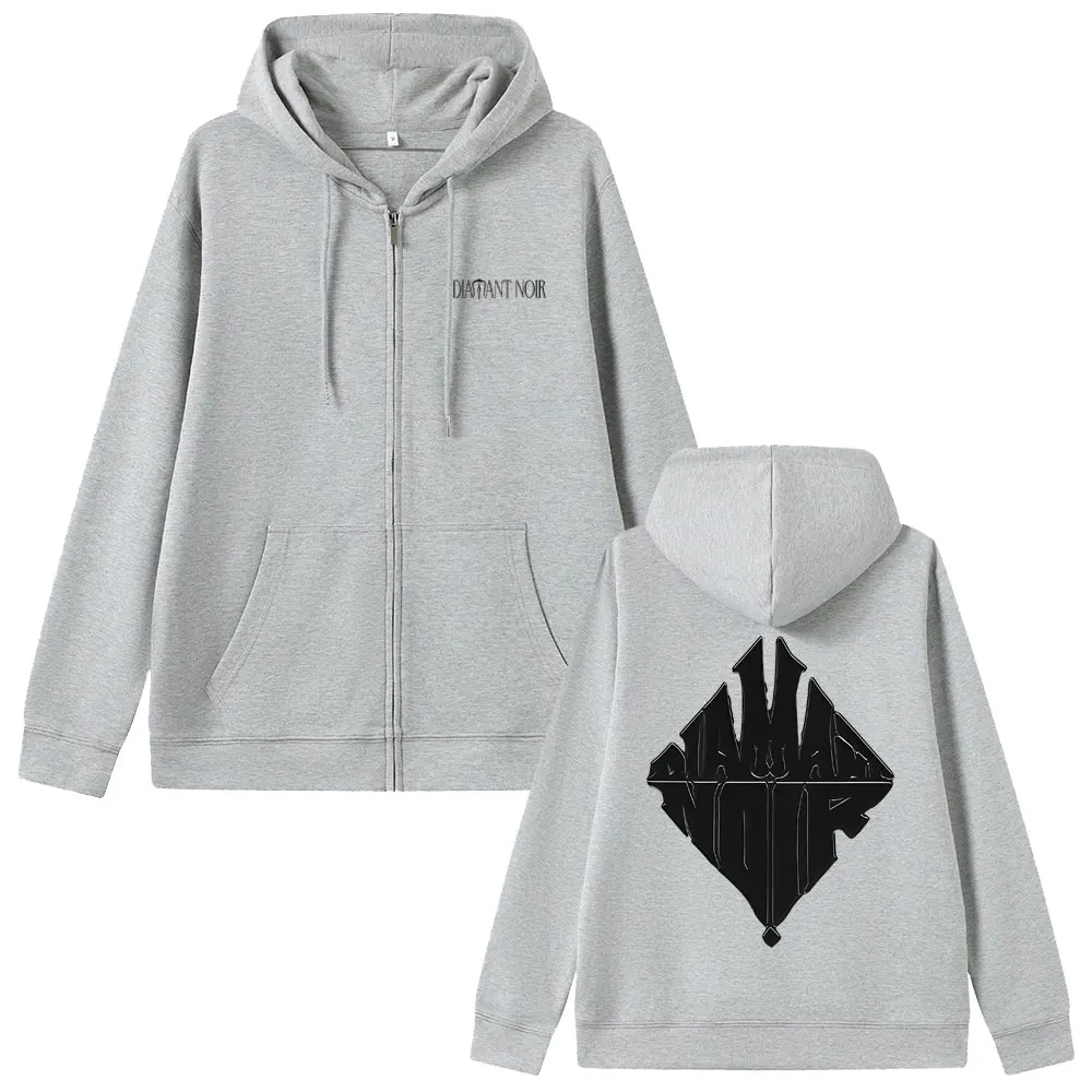 Rapper WeRenoi Diamant Noir Graphic Zipper Hoodie Men Women Hip Hop Fashion Pop Music Jacket Male Casual Vintage Zip Up Hoodies