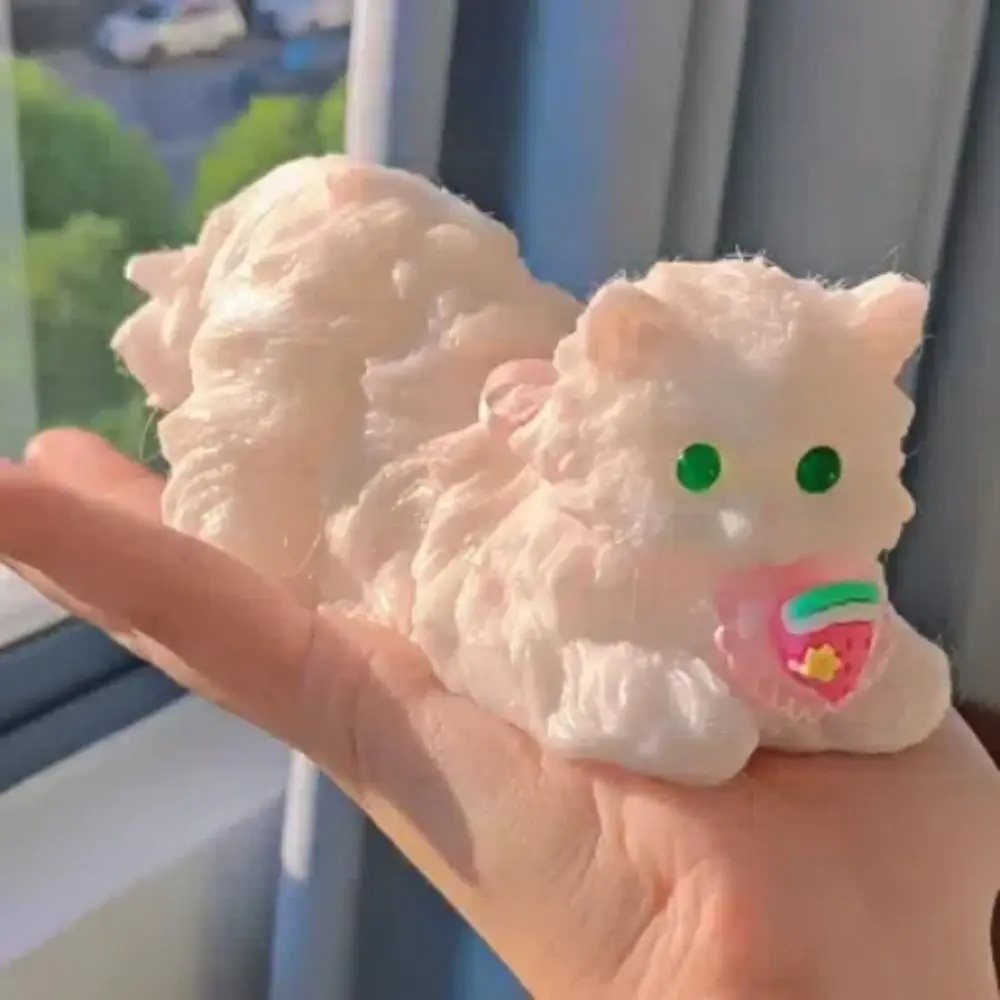 귀여운 긴털 페르시안 고양이 스퀴즈 장난감 수제 릴렉스 스트레스 키티 스퀴즈 장난감 귀여운 슬로우 리바운드 선물 장난감