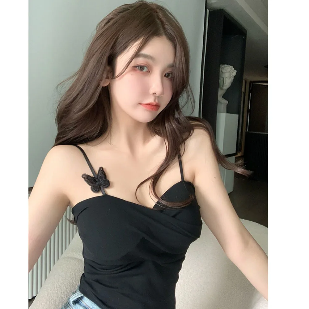 Ruched Short Crop Top Women 2022 Cropped Camisole Summer Tops Backless Tank Top Cami Vest Woman Clothes Haut Femme Ropa Mujer