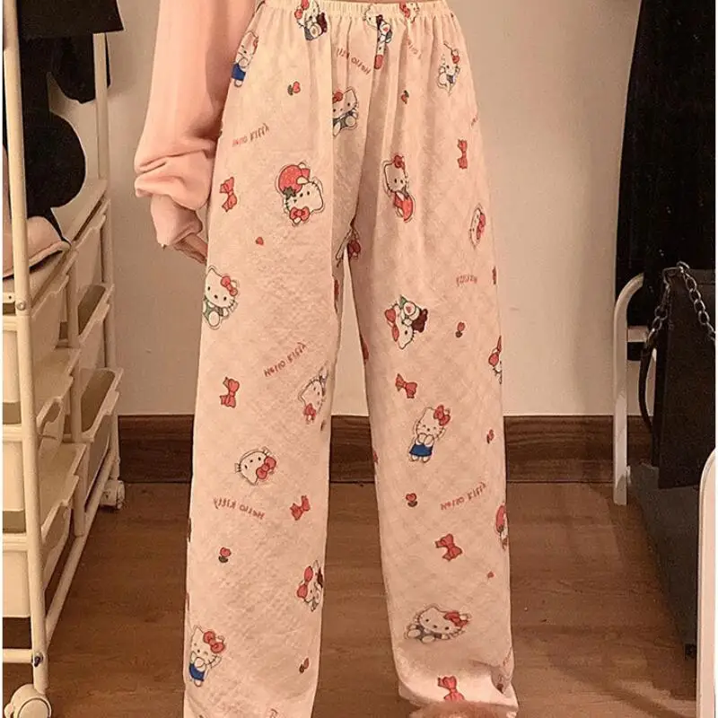 Spring and summer Women's Pajamas New Style Women's Home Pants Girls' Walking Pants Anti-Mosquito Pants Cartoon Sweet Home Pants