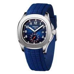 NIBOSI Luxury Man Wristwatch Waterproof Luminous Chronograph Watch for Man Men Square Silicone Quartz Watches Relogio Masculino