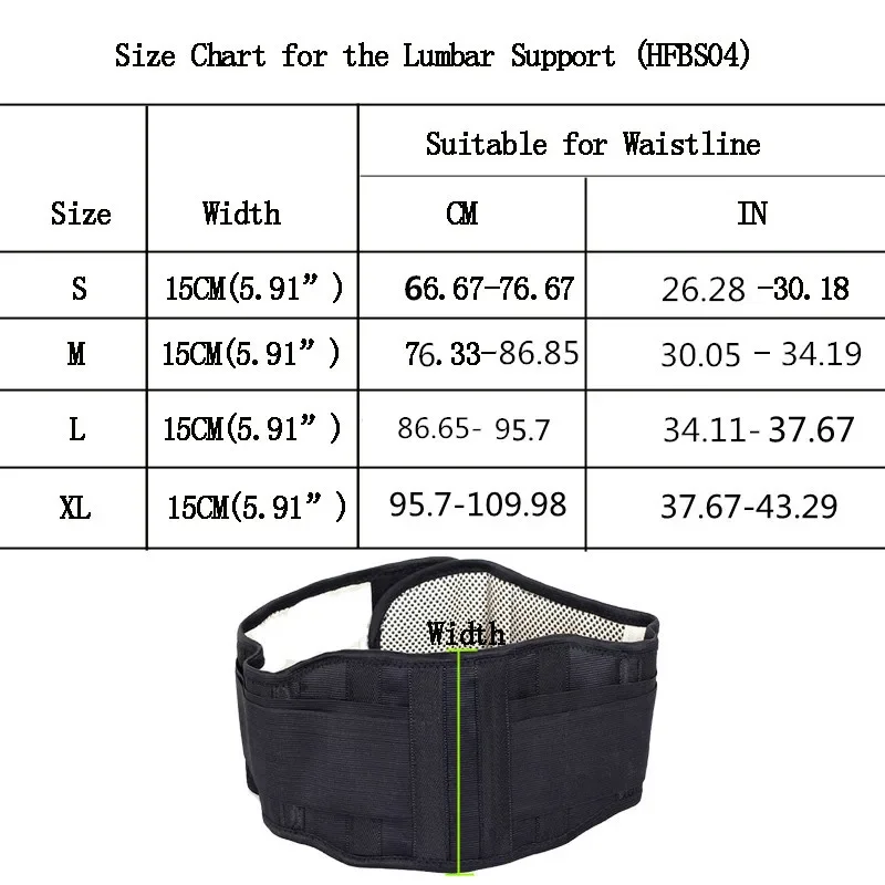 Magnetic Self-Heating Lower Back Lumbar Waist Pad Belt Support Protector Promote Blood Circulation Ease Pain Brace Massage Band