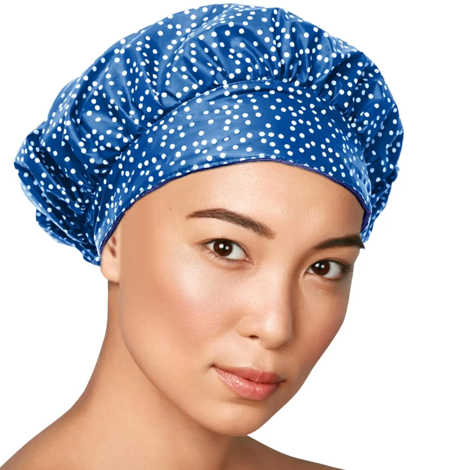 

Reusable Waterproof Shower Cap for Women – Large Shower Cap for Long Thick Hair, Reversible Deep Conditioning Hair Cap, Soft Ter