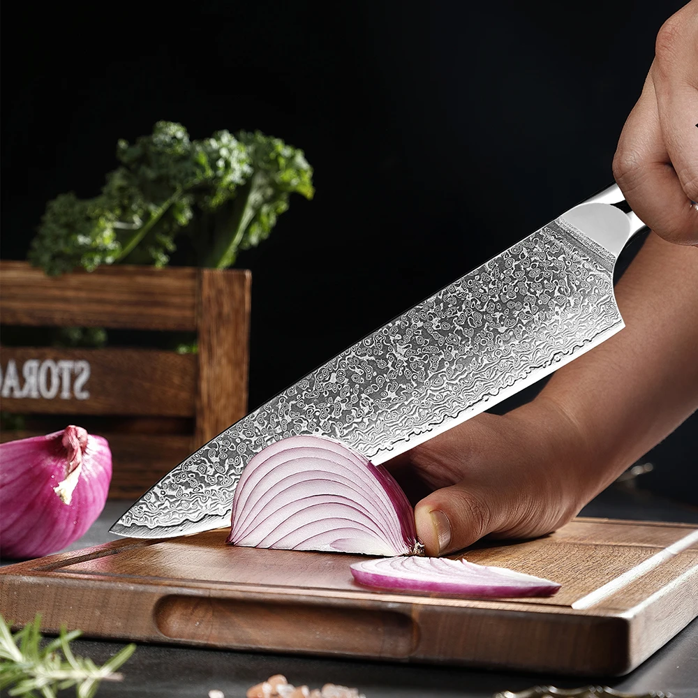 Professional Chef Knife 8 Inch Damascus VG-10 Japanese Steel Chef\'s Knife Full Tang Handle Ultra Sharp Kitchen Cooking Knife