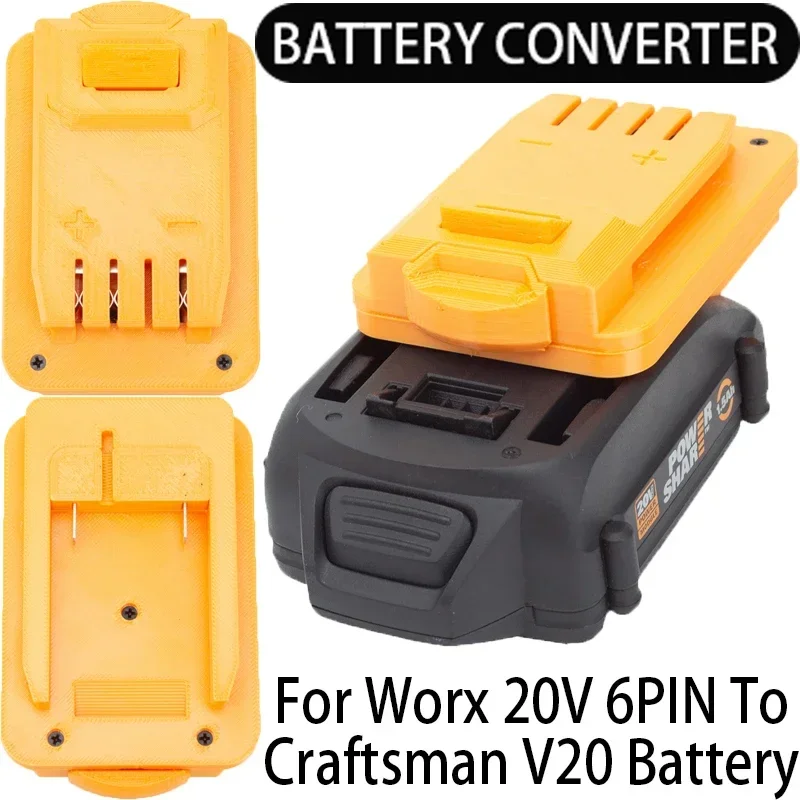 Adaptador de Bateria para Artesão V20 Li-ion Ferramenta para Absx 20v 6pin Li-ion Conversor de Bateria Ferramenta Elétrica Acessórios Ferramenta Broca