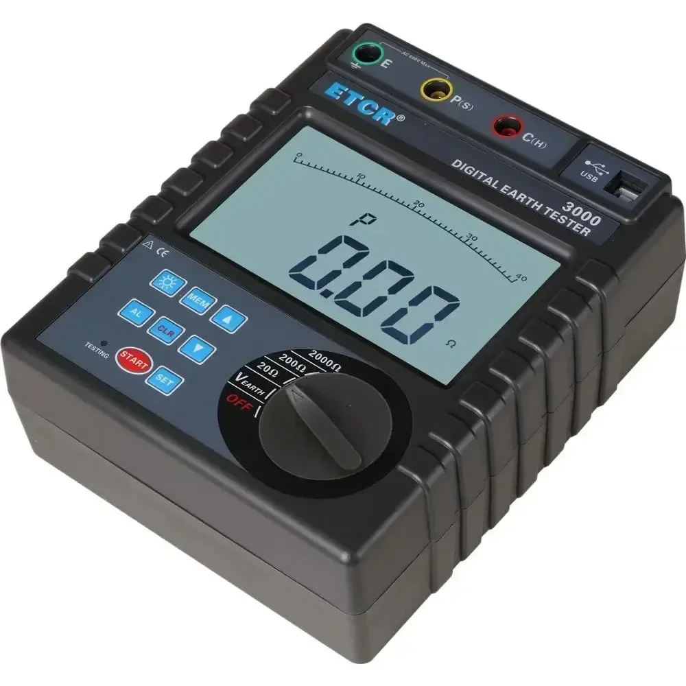 ETCR3000 New Digital Earth Ground Resistance Meter Tester