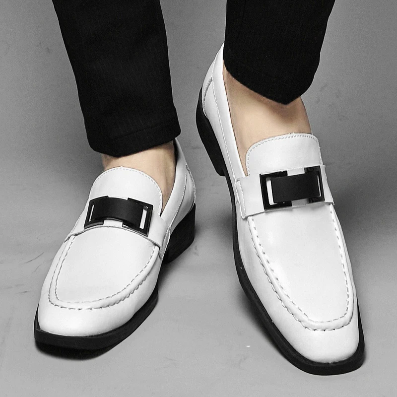 

Spring Fashion New Breathable Round Toe Casual Set Leather Shoes Luxury Brand Men's Comfortable Soft Sole Anti Slip Loafers