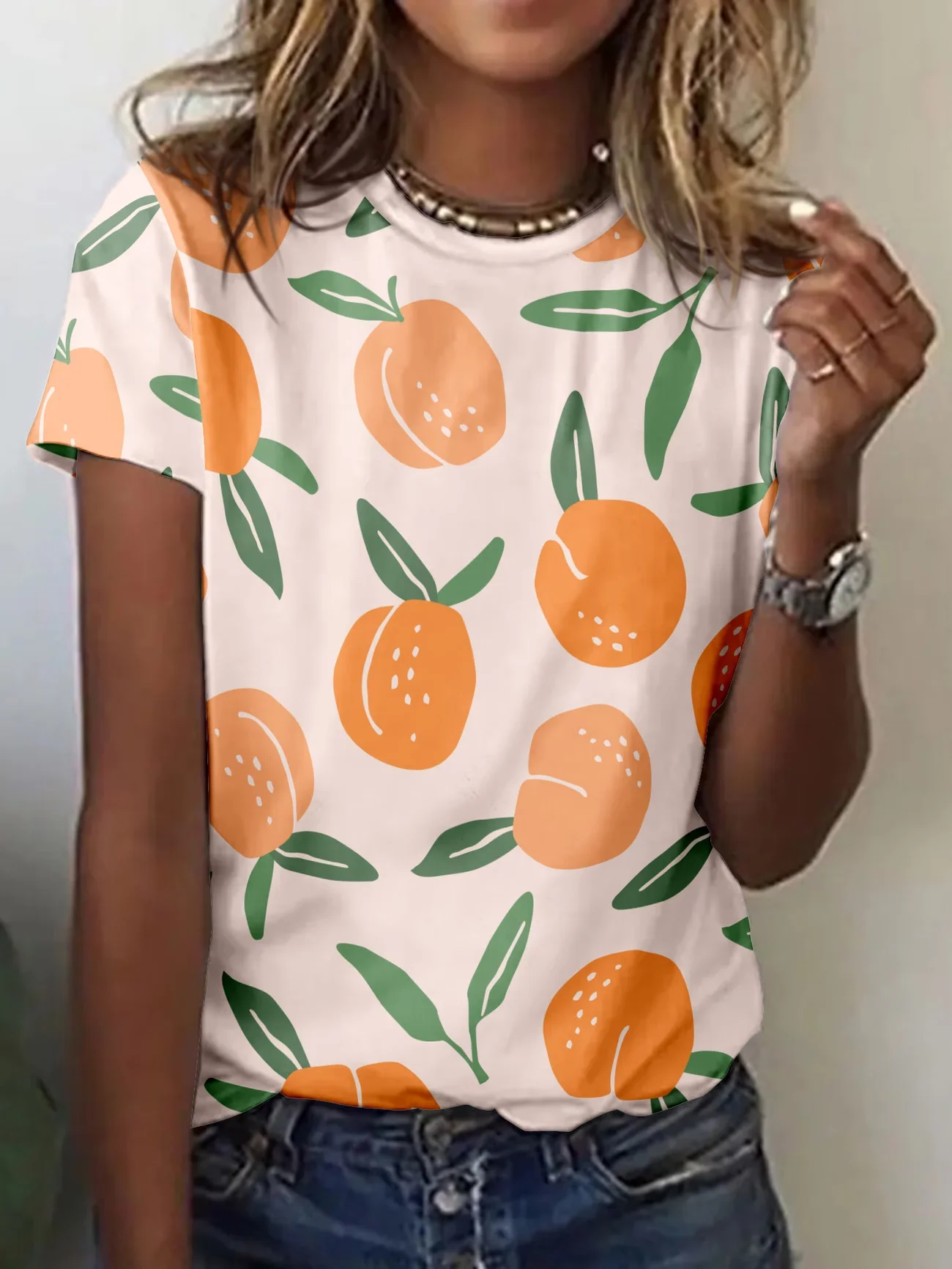 Stay effortlessly cute in this soft daisy print tee! Light blue base with white daisies, round neck, short sleeves—breathable, c