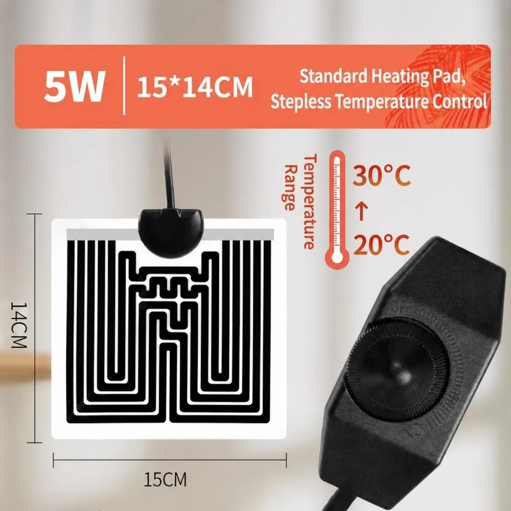 PVC Reptile Heat Mat Waterproof Build Temperature Control Tank Heater Even Heat Low Power Terrarium Warmer Fish Tank Use