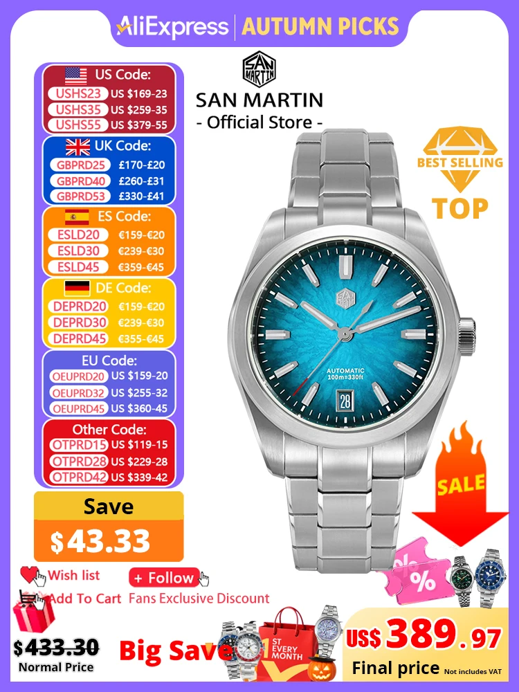 San Martin 36mm 39mm 42mm SN0144 JianZhan Gada Watch Miyota 9015 Original Design Chinese Dress Men Automatic Mechanical Watches
