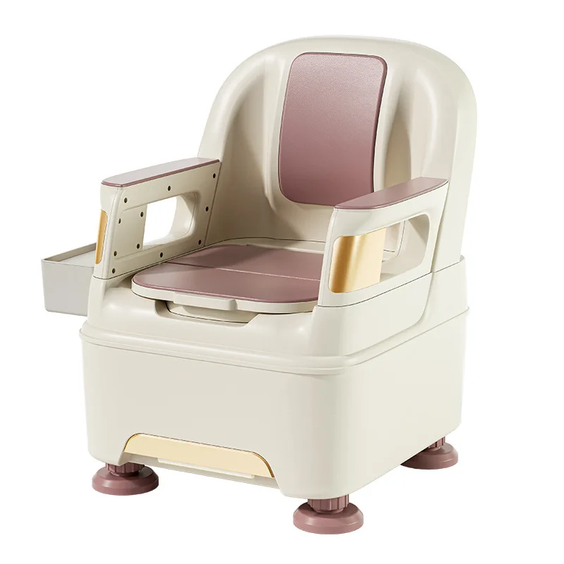 Elderly indoor mobile toilet with light Pregnant women Bedside seat Portable toilet chair Portable adult deodorant spittoon
