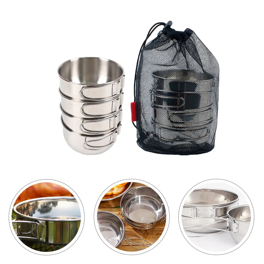 

Набор из 1 предмета: Премиальные складные миски из нержавеющей стали, легкие и компактные, для кемпинга, походов, пикников, путешествий, портативные, складные.