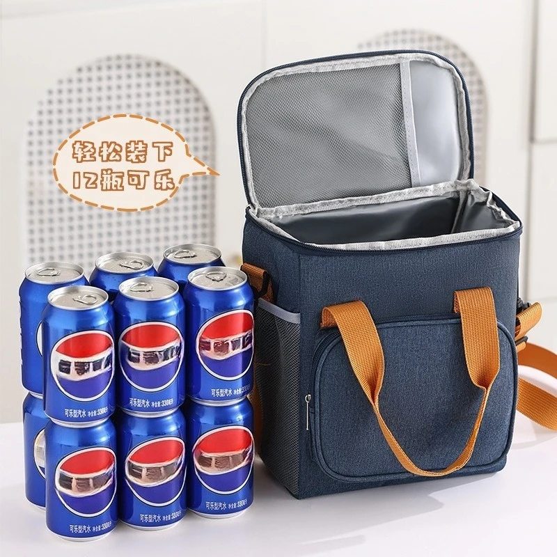 กระเป๋าใส่อาหารกลางวันแบบสองชั้น 1 ชิ้น ความจุขนาดใหญ่ เก็บความร้อน ป้องกันการรั่วซึม สำหรับผู้ชาย ผู้หญิง ทำงาน ปิกนิก โรงเรียน