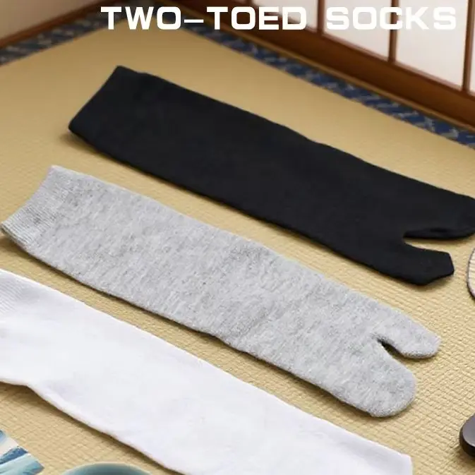 1Pairs Unisex Tabi Socks Comfy Two Toe Japanese Kimono Flip Flop Fiber Socks