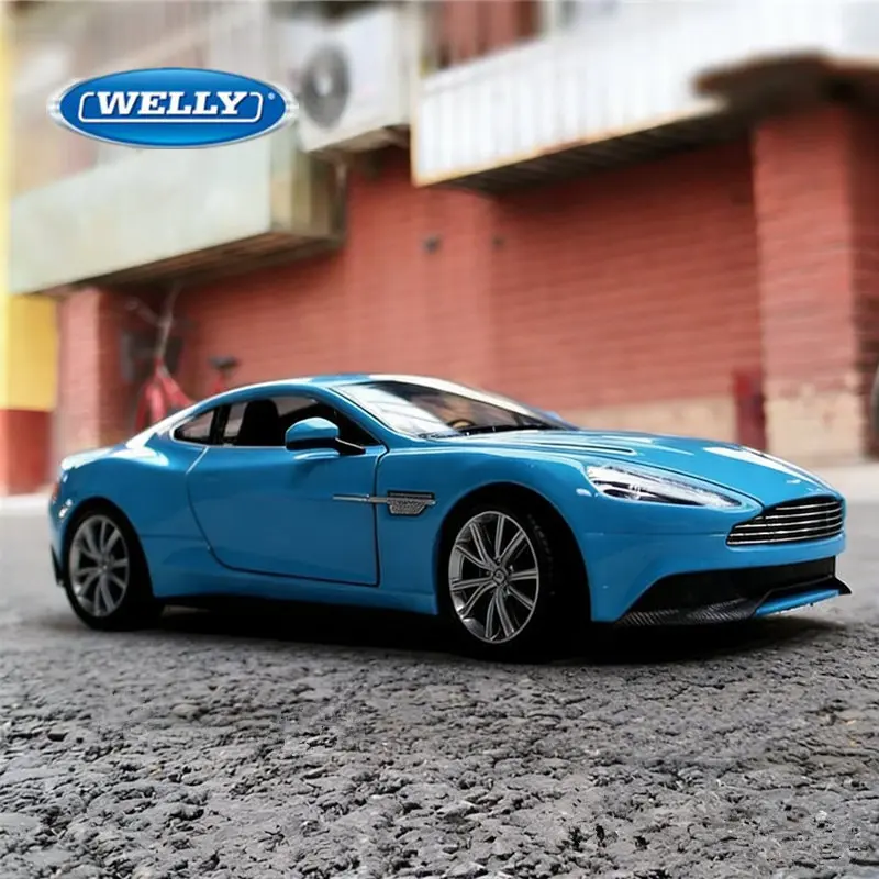 WELLY 1:24 Aston Martin VANQUISH Coupe alliage modèle de voiture de sport moulé sous pression en métal véhicules de course modèle de voiture Simulation enfants jouets cadeau