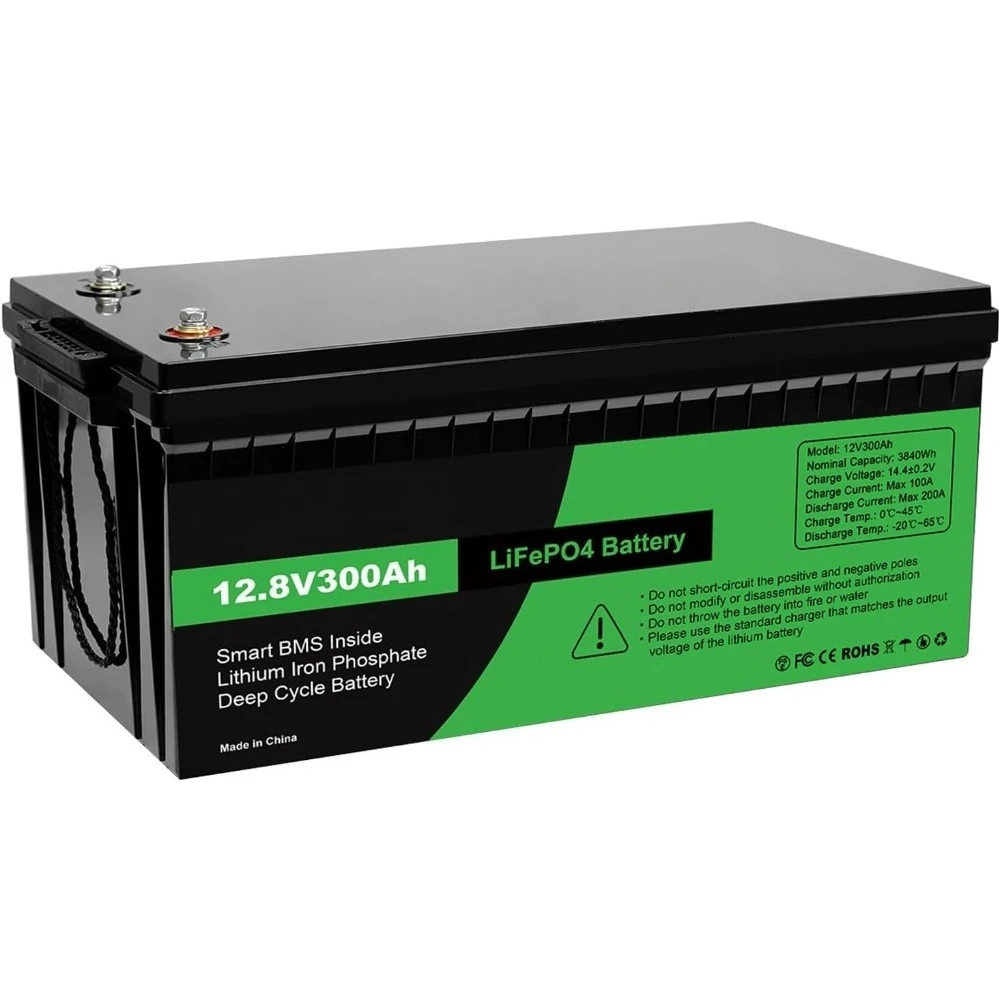 

12V 300Ah Lithium LiFePO4 Battery With 200A BMS,6000+ Deep Cycles Lithium Battery,Max 3840Wh Energy,10-Year Life Solar Battery