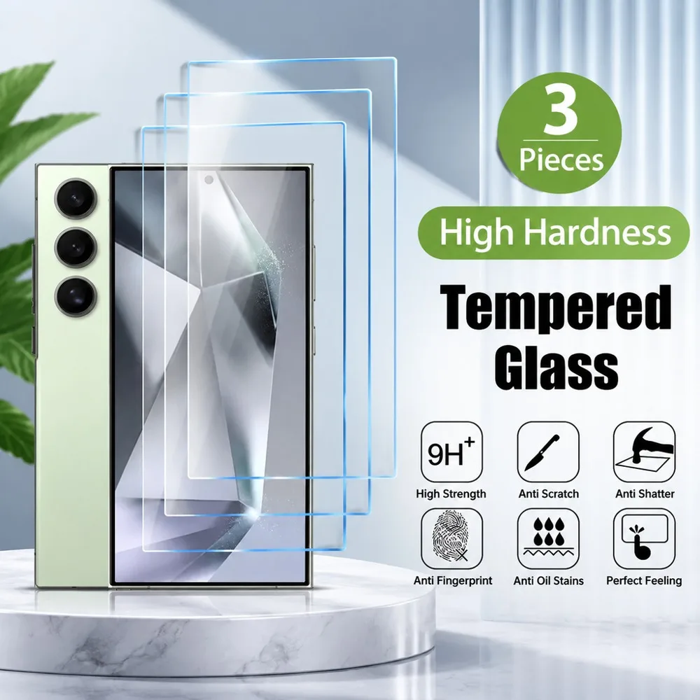 3PCS Screen Protector For Samsung Galaxy S22 5G S26 Ultra S26+ S26 Tempered Glass For Samsung Galaxy S26 FE S25 Ultra S25+ S25
